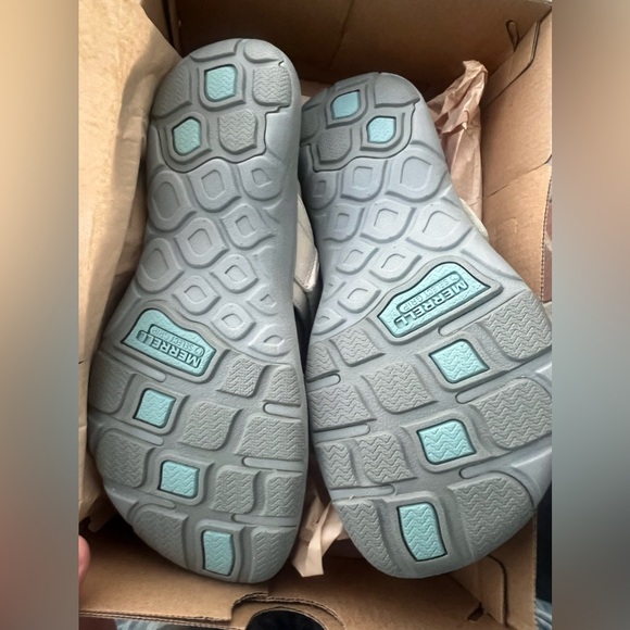 NIB Merrell Adhera Leather Slide Sandals Ivory size 6 - Picture 2 of 4